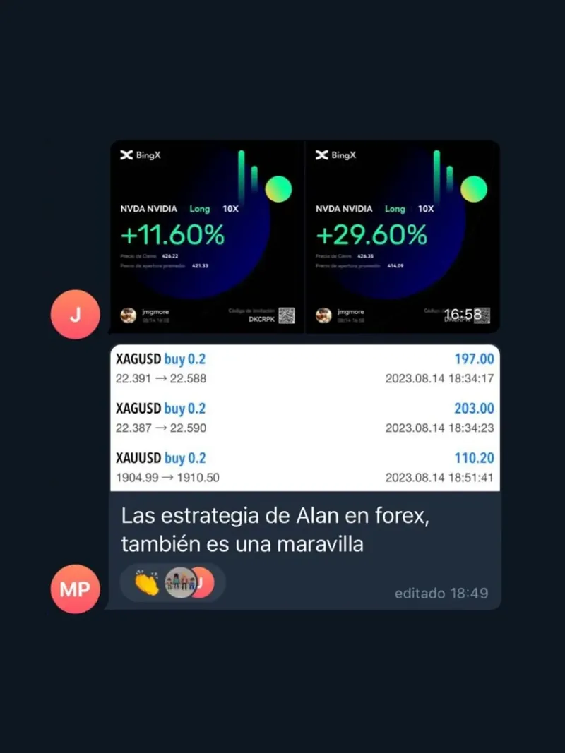 Testimonio real de un alumno compartiendo resultados en forex